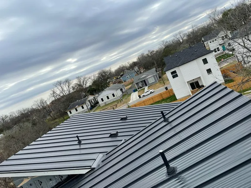 Standing seam metal roof panels with vents for Skylight Repair in New Albany